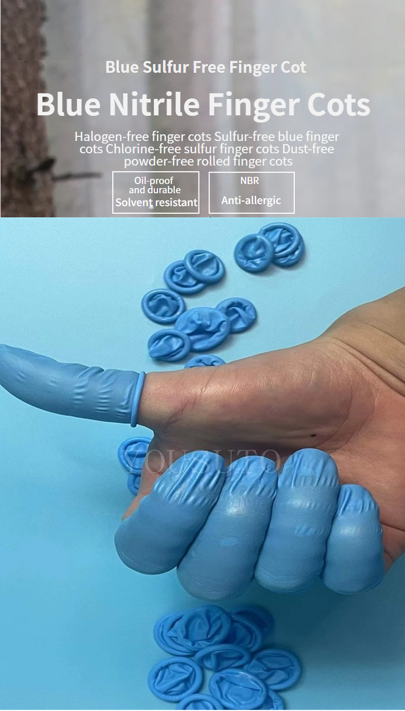 Blue Nitrile Finger Cots