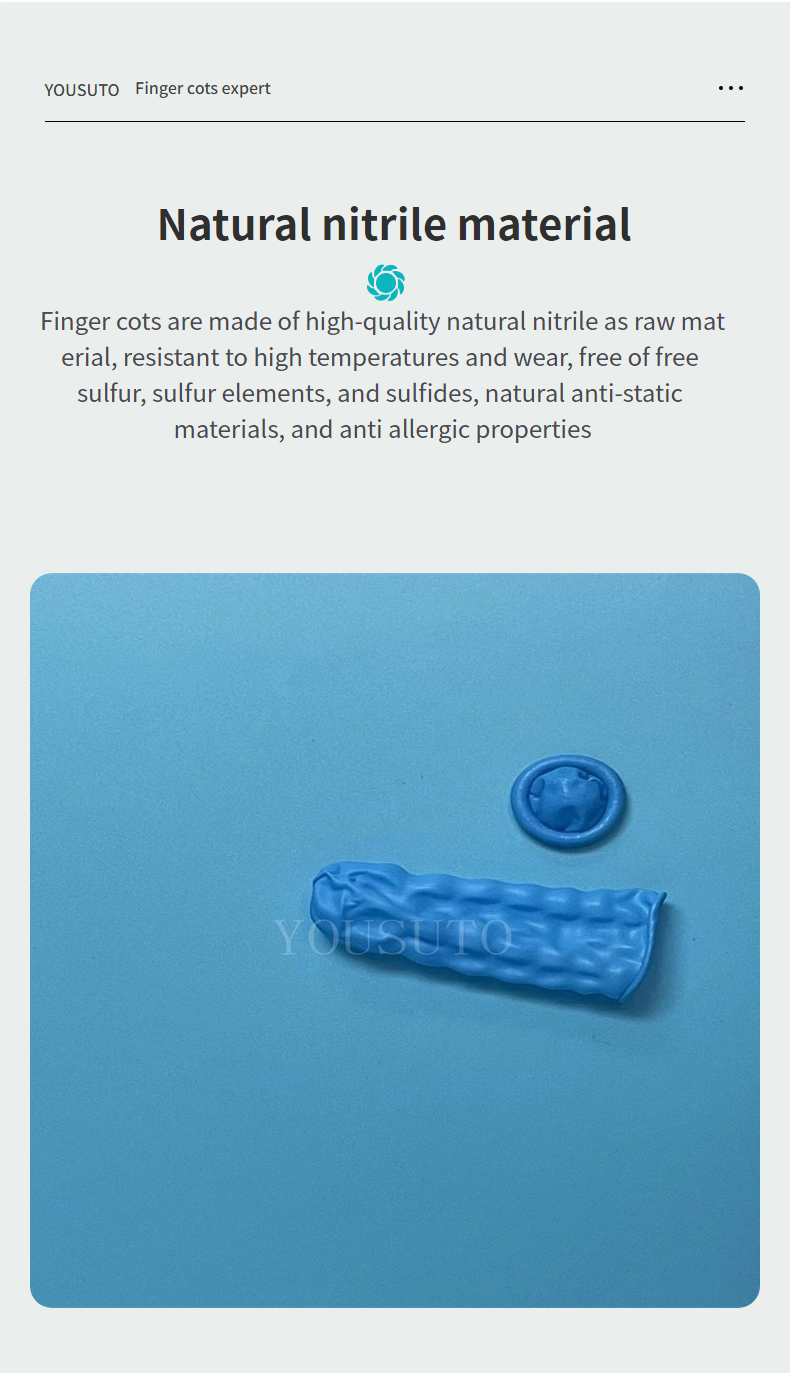 Blue Nitrile Finger Cots (Natural nitrile material)