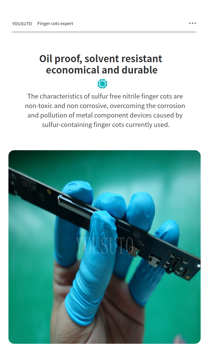 Blue Nitrile Finger Cots (Oil proof, solvent resistant)