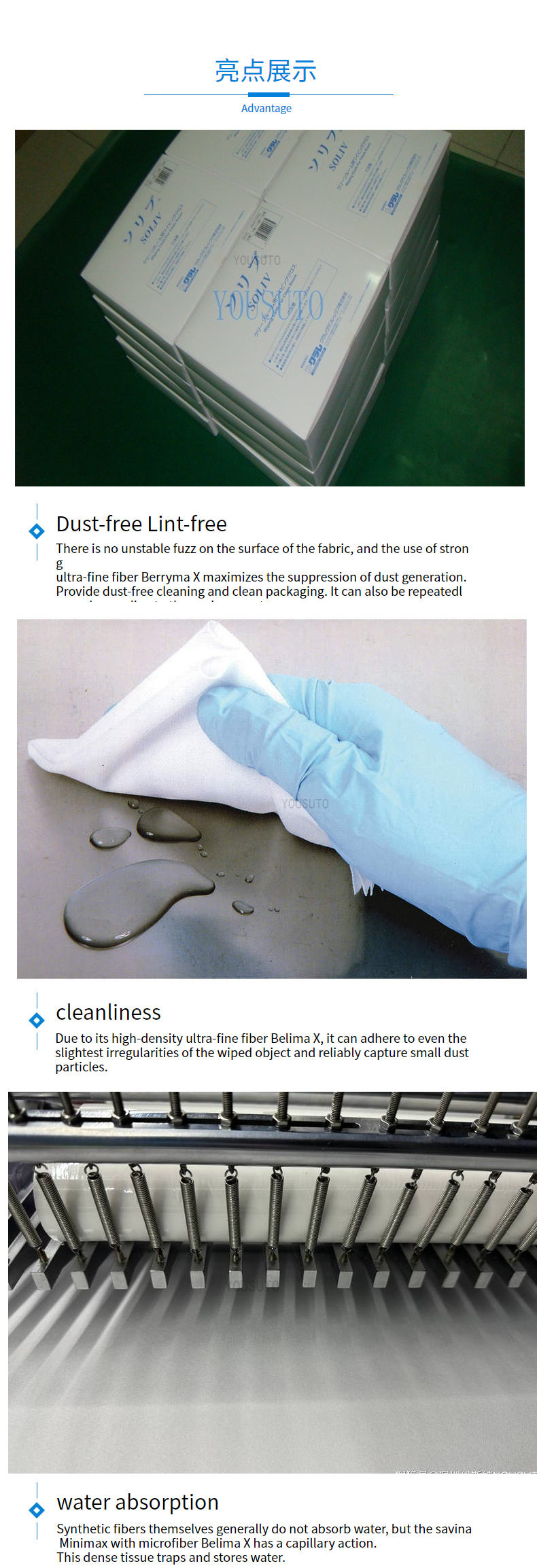 Soliv cleanroom wipes (Advantage)